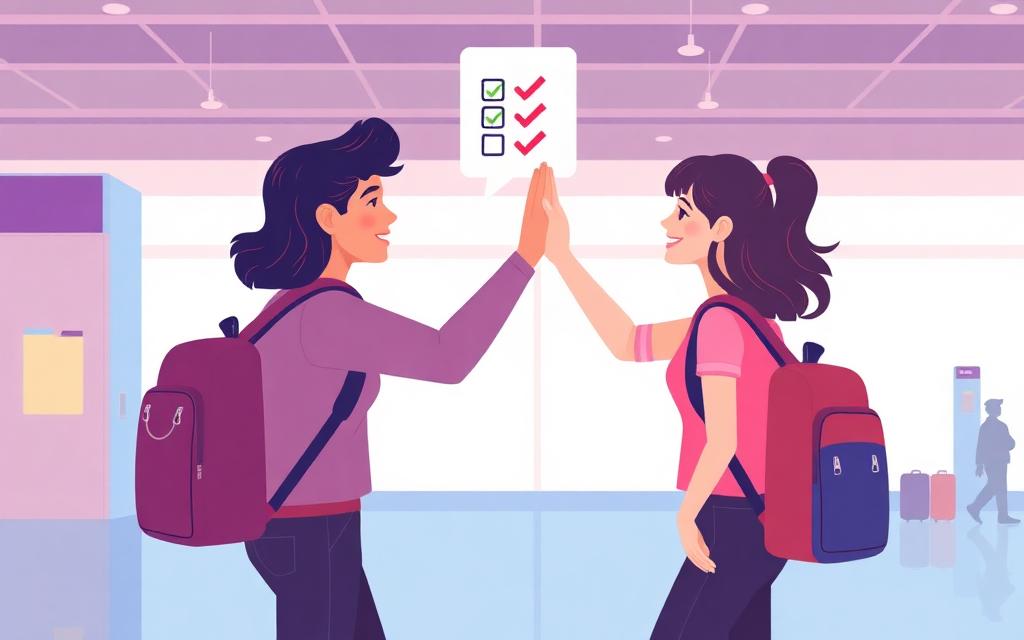 Three friends voting on a shortlist of meeting cities in a group chat